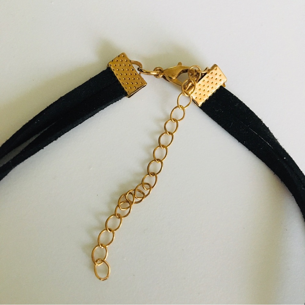 Blue Faux Stone Black Layered Choker Necklace Fashion Jewelry - Picture 6 of 9